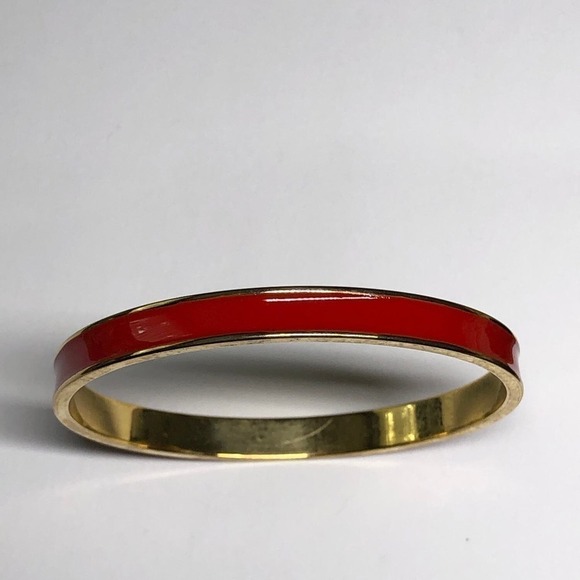 Kate Spade Rise Above Bangle Bracelet Gold Tone Enamel Pink - Picture 2 of 5